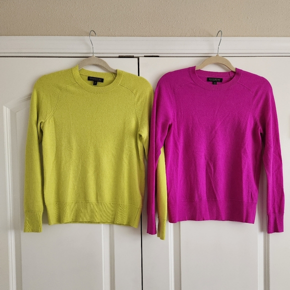 Banana Republic Italian Merino Blend SWEATERS Pink and Yellow - Picture 3 of 10
